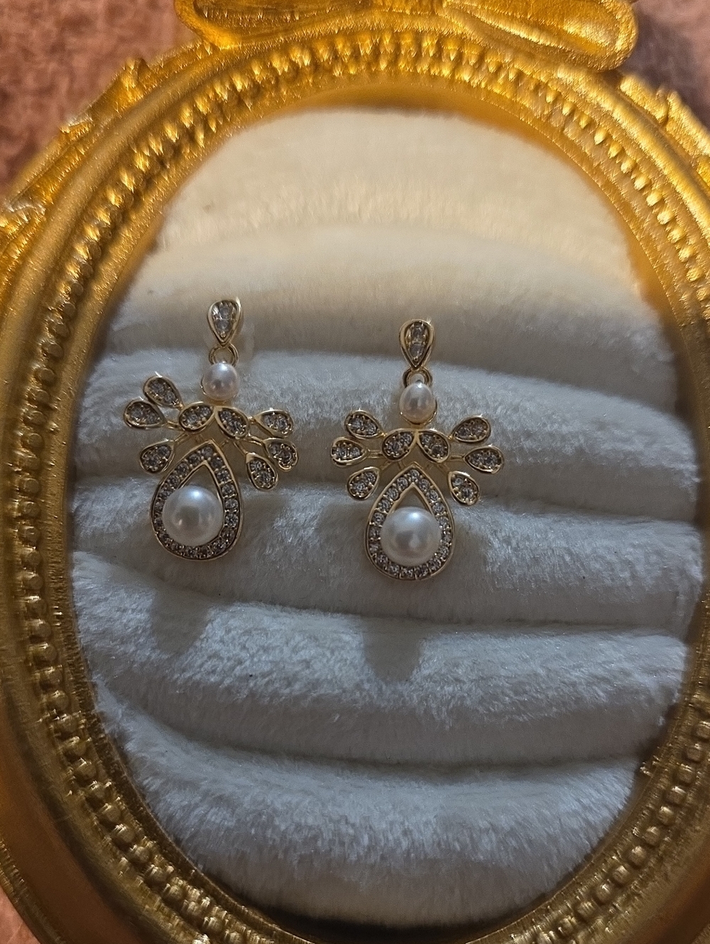 Gold-Tone Pearl Drop Earrings - Angel
